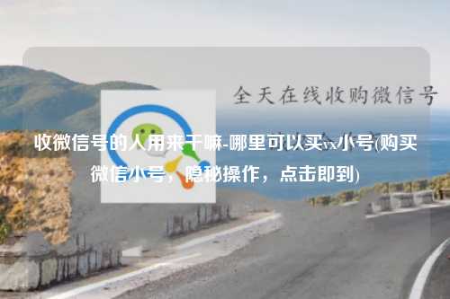 收微信号的人用来干嘛-哪里可以买vx小号(购买微信小号，隐秘操作，点击即到)