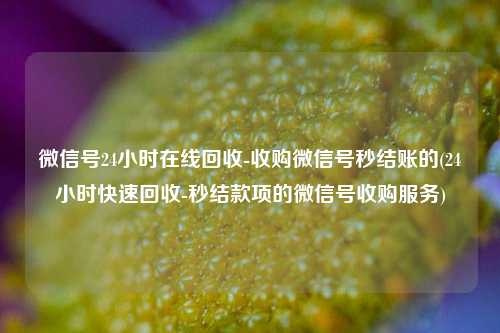微信号24小时在线回收-收购微信号秒结账的(24小时快速回收-秒结款项的微信号收购服务)